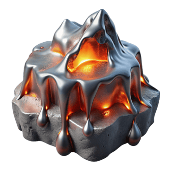 extraordinary contemporary Metallic Lava Flowing Over Iceberg Cutout Element professional png
