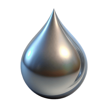 impressive modern Metallic Liquid Drop Isolated on Transparent Background professional png
