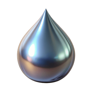 serene traditional Metallic Liquid Drop Isolated on Transparent Background detailed png