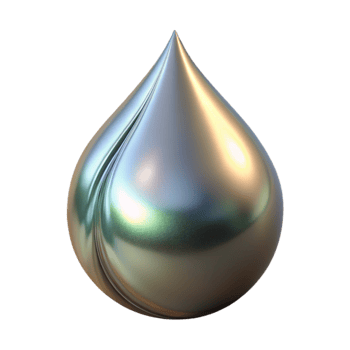 beautiful minimalist Metallic Liquid Drop Isolated on Transparent Background png