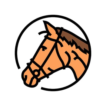 bridle horse breeding color icon illustration vector