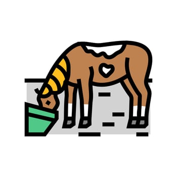 feeding horse breeding color icon illustration vector