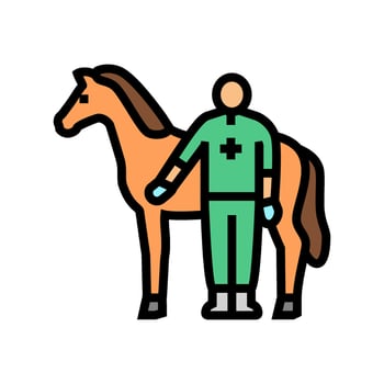 vet horse breeding color icon illustration vector