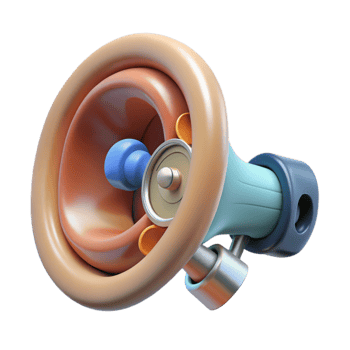 whimsical radiant Hyper-specific, professional render of a biomechanical ear with internal speakers and microphones, isolated cutout with Transparent Background refined png