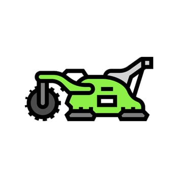 stone burier tractor color icon illustration vector