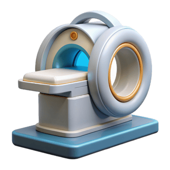 coveted art deco Concept art style, isolated cutout of a single advanced medical scanner, ultra-detailed with Transparent Background perfect clarity png