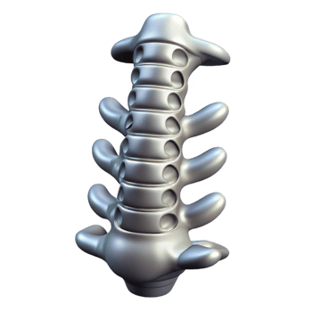 inspired rustic Concept art style, isolated cutout of a biomechanical spine with flexible metallic vertebrae with Transparent Background gallery standard png