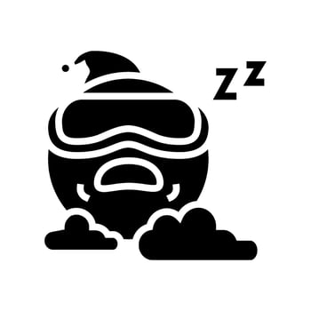sleeping cute sun character glyph icon illustration vector