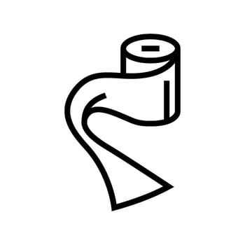 unrolling toilet paper line icon illustration vector