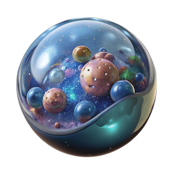 beautiful contemporary Micro Universe in a Bubble Cutout Side View exclusive png