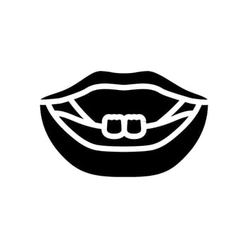 baby teething child care nurse glyph icon illustration vector
