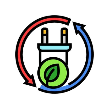 renewable energy plug sustainability color icon illustration vector