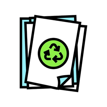 paper recycle eco conscious color icon illustration vector