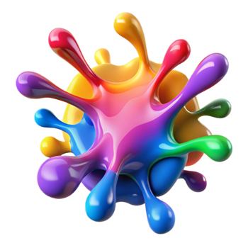 spectacular mysterious vintage A splash of vibrant, multi-colored paint with Transparent Background luxury png