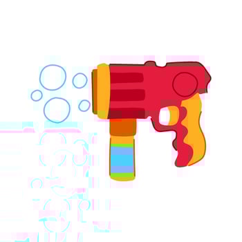 s bubble gun toy cartoon illustration vector