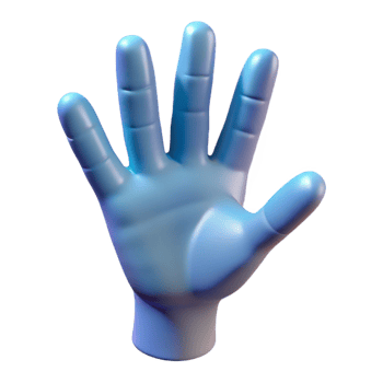 calm vibrant A stylized human hand, reaching out, with detailed lines and shadows with Transparent Background sharp png