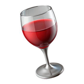 mysterious alluring A glass of red wine, partially filled, highly realistic with Transparent Background sharp png