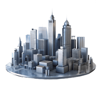 extraordinary classic Misty Metropolis Cutout Soft Blue Lighting Isolated exclusive png