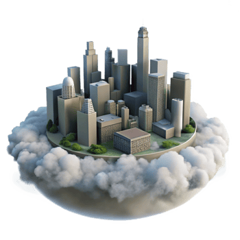 magnificent classic Misty Metropolis Cutout Soft Blue Lighting Isolated high resolution png