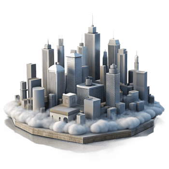 impressive abstract Misty Metropolis Cutout Soft Blue Lighting Isolated original png