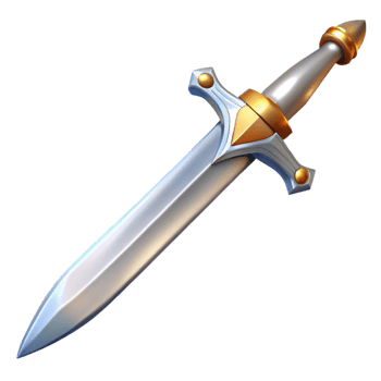 beautiful abstract A single, gleaming silver longsword, ornate hilt with Transparent Background expertly shot png