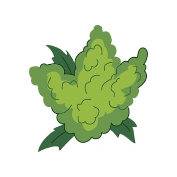 indica weed bud cartoon vector