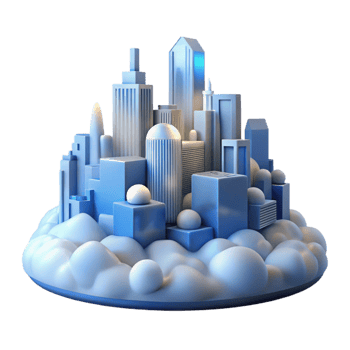 stunning artistic Misty Metropolis Cutout Soft Blue Lighting Isolated authentic png
