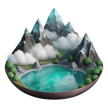 magnificent traditional Misty Mountain Lake Cutout on Transparent Background authentic png