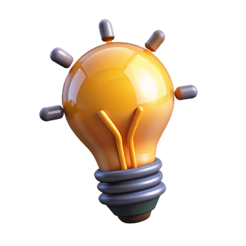 distinguished traditional A stylized lightbulb, with a glowing filament, representing an idea with Transparent Background professional png