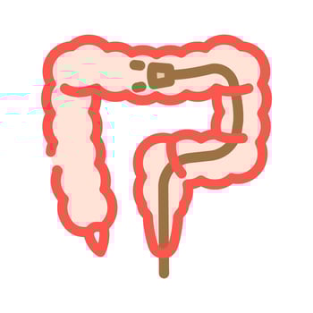 colonoscopy examination color icon illustration vector