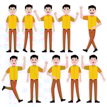 Young Man Characters Expression vector
