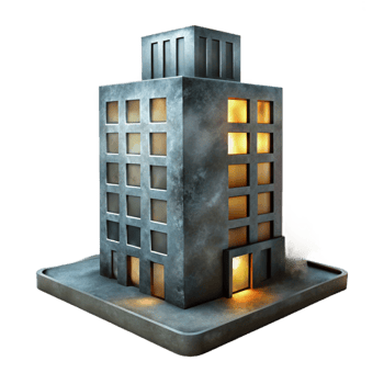 elegant classic Misty Tower Block Cutout Dramatic Lighting png