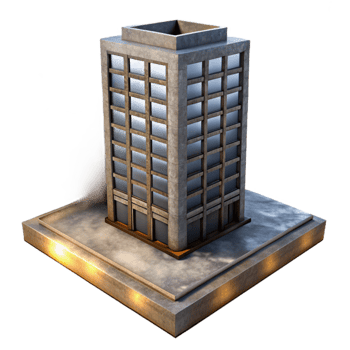 magnificent classic Misty Tower Block Cutout Dramatic Lighting professional png