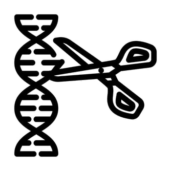 gene editing scissors genetic line icon illustration vector