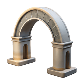 vibrant artistic Modern Arch Bridge Isolated with Soft Lighting detailed png
