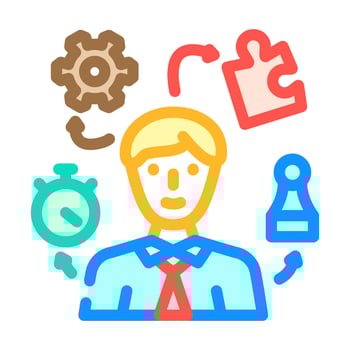 skills abilities interview job color icon illustration vector