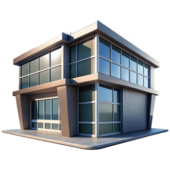 wonderful artistic Modern Building with Sharp Shadows Isolated exclusive png