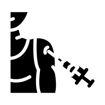 vaccine administration pharmacist glyph icon illustration vector