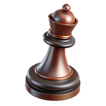 beautiful rare A chess piece, the king, made of polished ebony wood with Transparent Background png