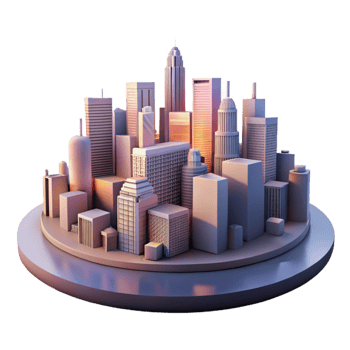 stunning contemporary Modern City at Dusk with Silhouetted Buildings Transparent Background professional png