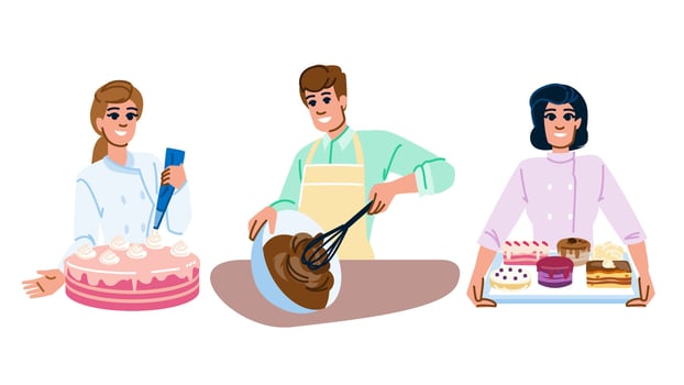 dessert confectioner people vector