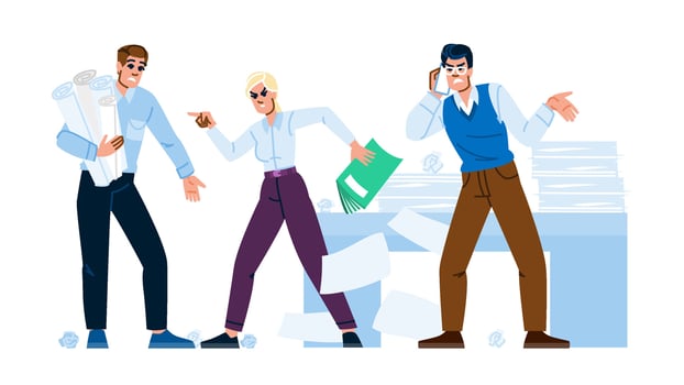 stress conflict panic office vector