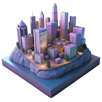 serene classic Modern City at Twilight Isolated Element genuine png