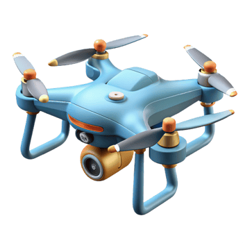 magnificent playful elegant Drone, aerial photography, quadcopter, with Transparent Background expertly shot png