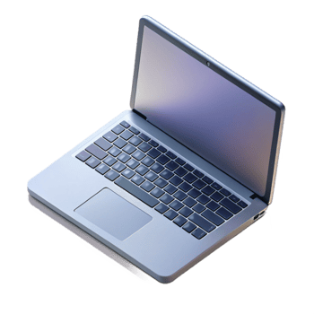 elegant traditional Modern Laptop Top View Isolated with Subtle Shadow png