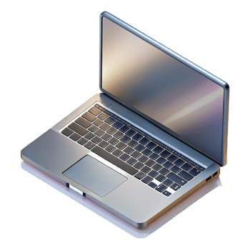 beautiful traditional Modern Laptop Top View Isolated with Subtle Shadow authentic png