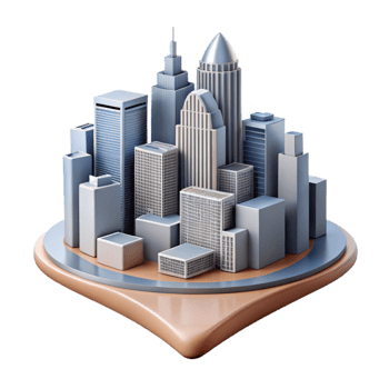 serene traditional Modern Metropolis Cutout with Sleek Design on Transparent Background exclusive png