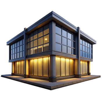 extraordinary classic Modern Office Building at Night Cutout authentic png
