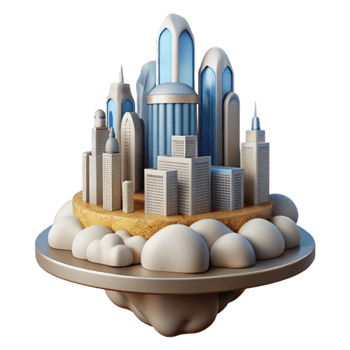extraordinary creative Modern Sky City Cutout with Sleek Design Transparent Background professional png