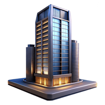 extraordinary minimalist Modern Skyscraper at Dusk Isolated Cutout Element exclusive png